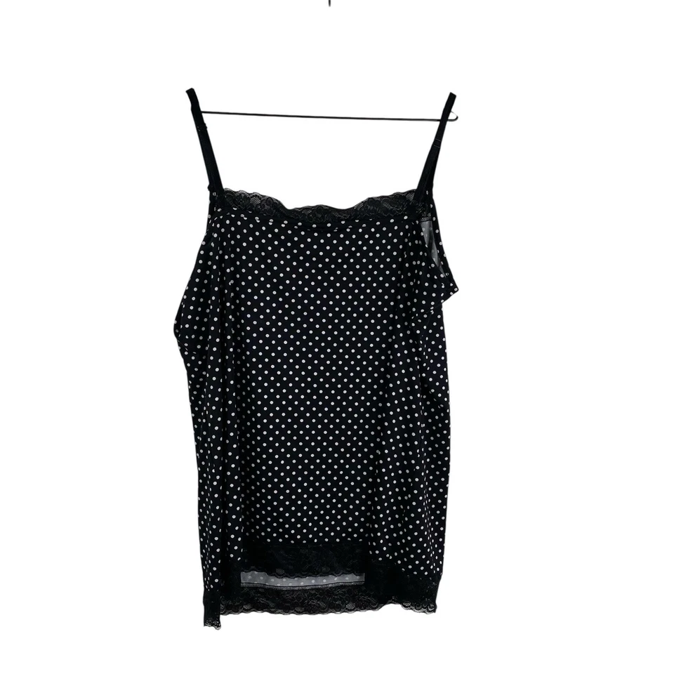 Moda Bug Para Mujer Cami Lunares Encaje Y2K Años 90 Top Negro Talla 1X Whimisgoth Foto 2 de 4