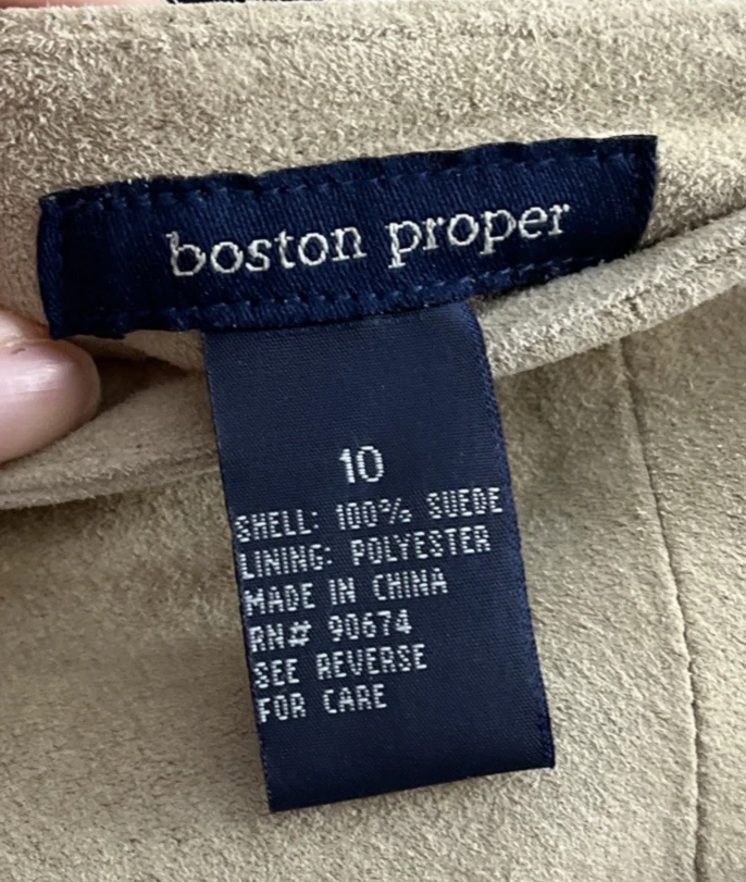 Minifalda Boston Proper para mujer marrón 10 gamuza lisa cremallera corta Foto 2 de 4