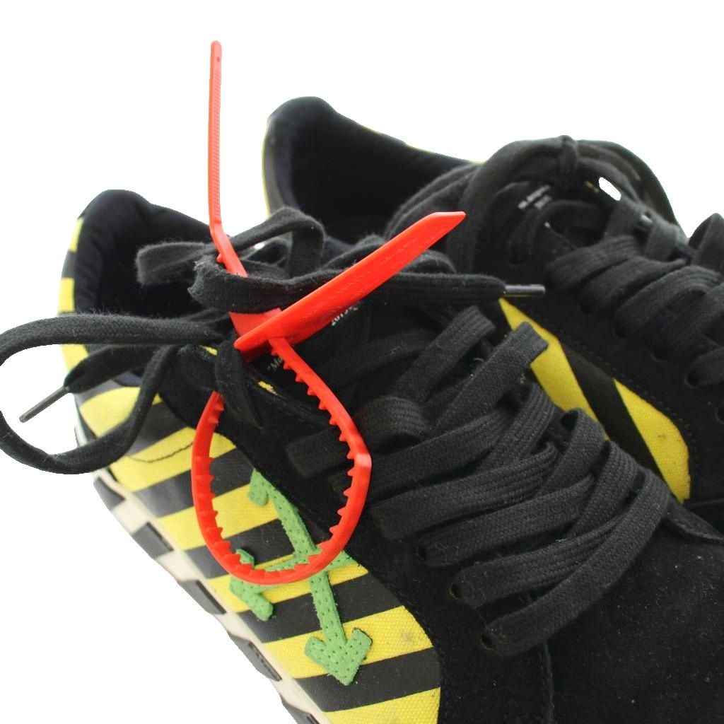 Off White Vulc Low Sneakers Black Yellow Green Suede Leather Men's Size 44 Used thumbnail 7