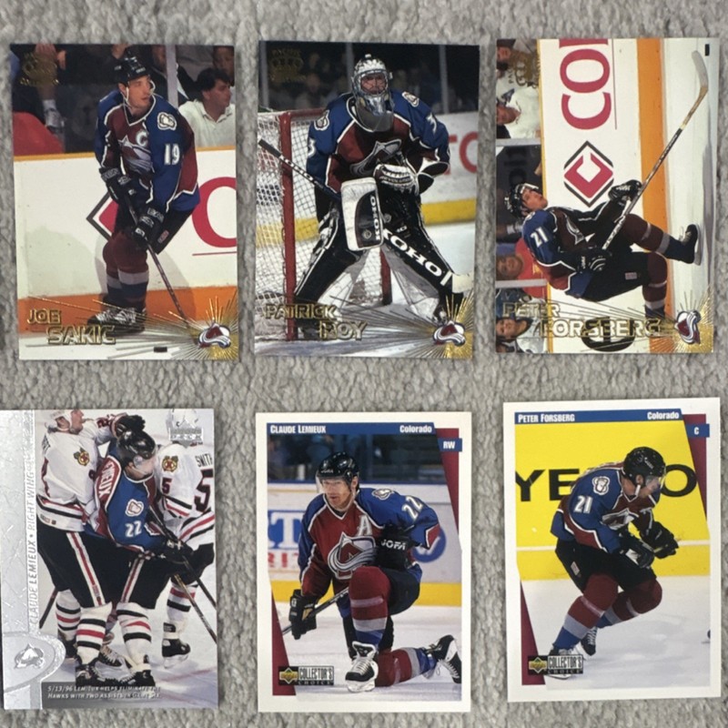 Colorado Avalanche Hockey Card Lot Sakic Roy Forsberg Lemieux 90s Upper Deck NHL