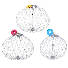 1pc Steel Wire Fishing Crab Trap Net Automatic Open Closing Wire Fish Crab Cage