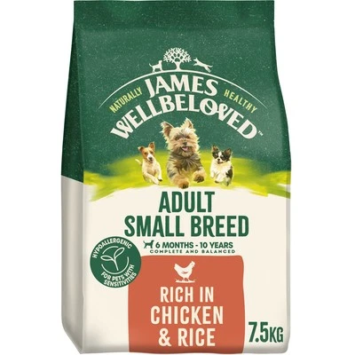7.5kg James Wellbeloved Small Breed Adult Dry Dog Food Rich in Chicken & Rice
