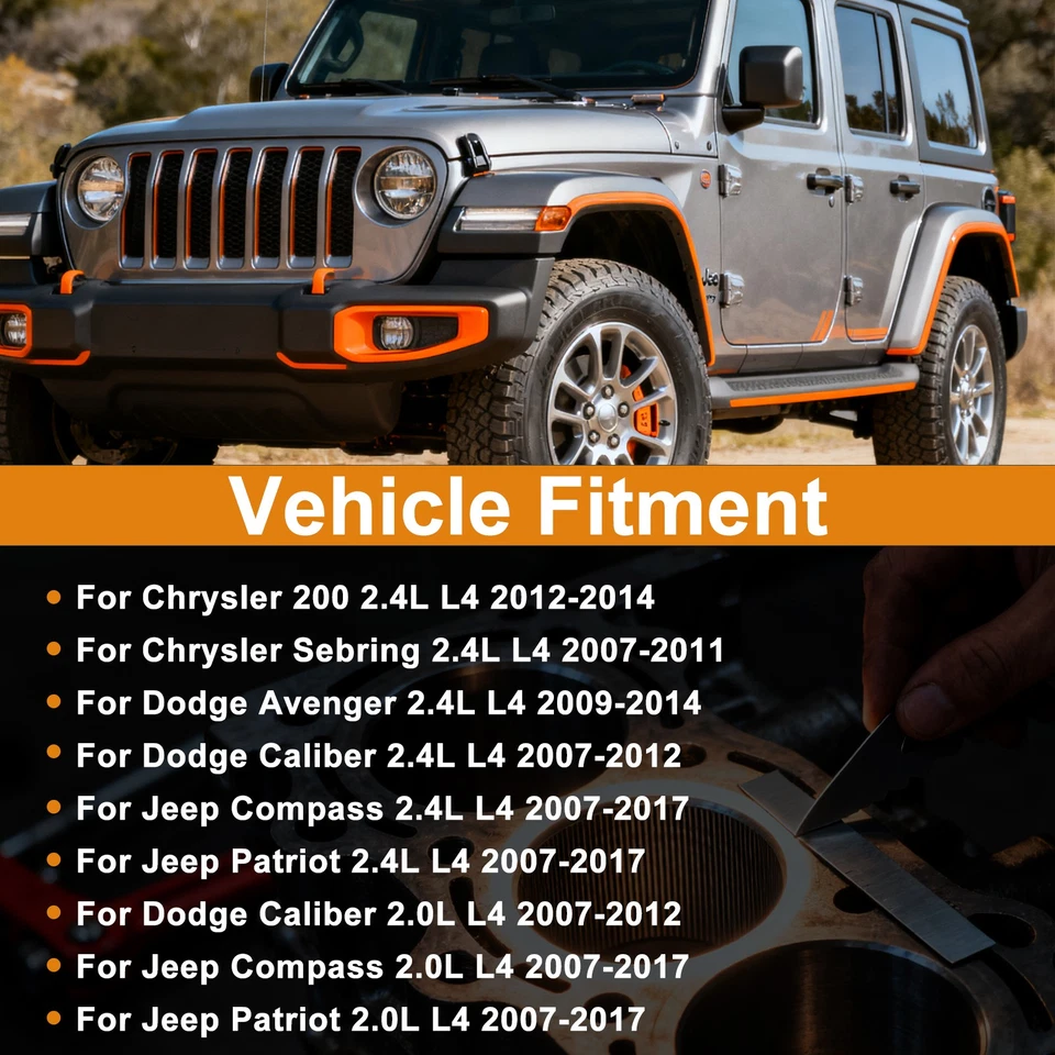 Kit de cadena de distribución del árbol de levas de pieza del motor para Chrysler Dodge Jeep 2.0 2007-2017 2.4L Foto 2 de 4