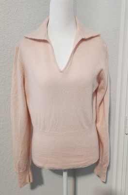 Women's Context Pink Cashmere Blend Long Sleeve Sweater Size XL