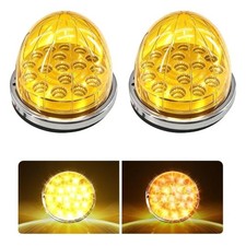 2PCS Amber 17 LED Watermelon Lights with Dual Function - Stop/Turn Signal
