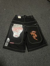Vintage Brand New Black and red dragon print JNCO shorts size 30