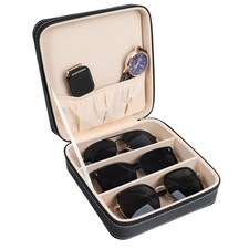 Travel Sunglasses Organizer for Multiple Pairs - Compact Case