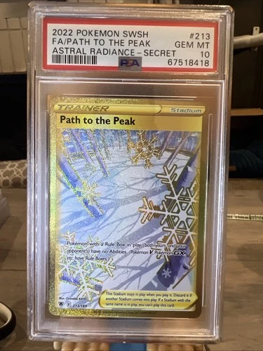 Path to the Peak (Secret) 213/189 Swsh10: Astral Radiance Holo PSA 10