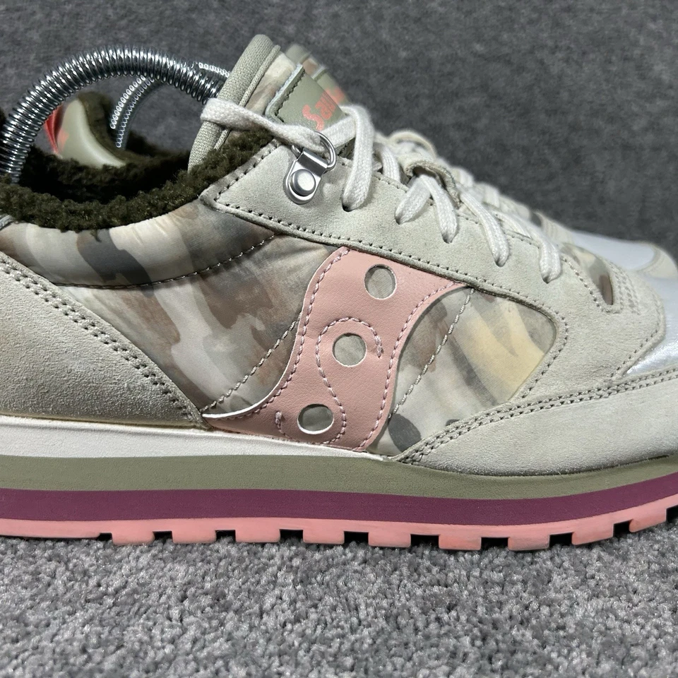 Zapatos Atléticos Saucony Jazz Triple Retro Para Mujer Talla 11 Verde Melocotón Tostado Usados Foto 2 de 4