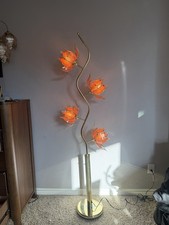 Lampada da terra vintage Hollywood regency rosa loto