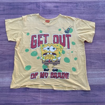 Vintage 2002 Nickelodeon Sponge Bob Square Pants Yellow V Neck Shirt 26x28 L-XL