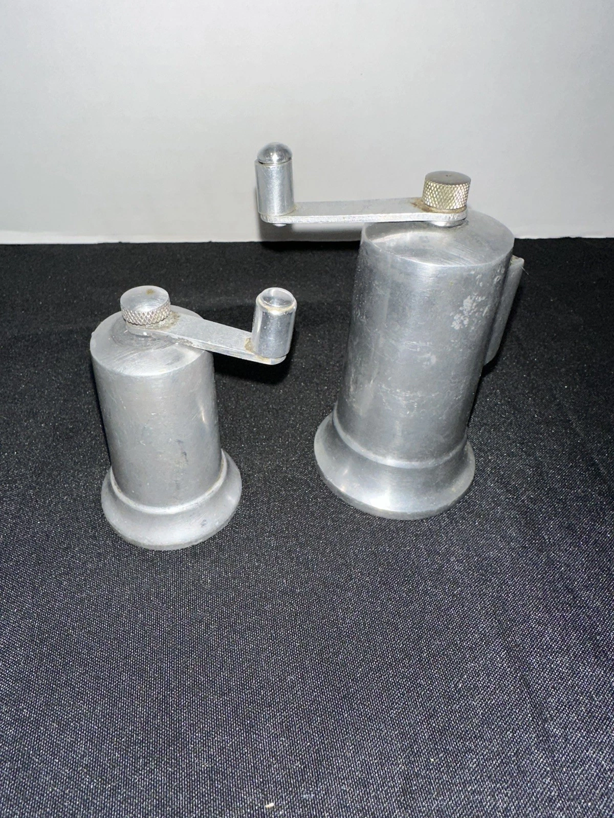 Vintage Perfex silver cast aluminum Salt and pepper grinder mills, France
Opens in a new window or t