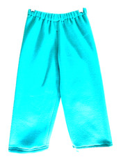 Handmade kid's size 3/4 pull on elastic waist fleece pants solid light blue