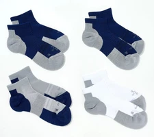 Tommie Copper 4 Pack ErgoFit Compression Ankle Socks- Navy Large