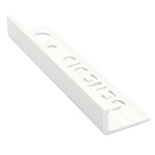 White 8mm PVC Straight Edge Tile Trim ESP 2.5m Pack of 5