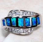 Australian Opal Inlay 925 Solid Sterling Silver Ring Sz 6 GA3-7 — photo 1