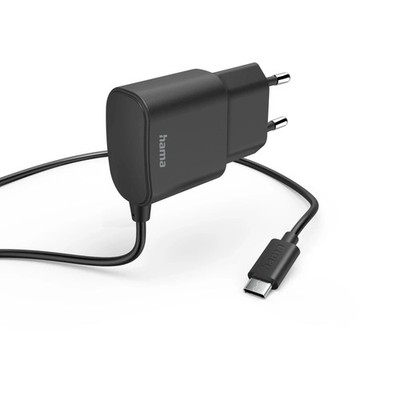 Hama Ladegerät mit USB-C-Anschluss, 12 W, 1m, Schwarz, ohne Verpackung, 00201618