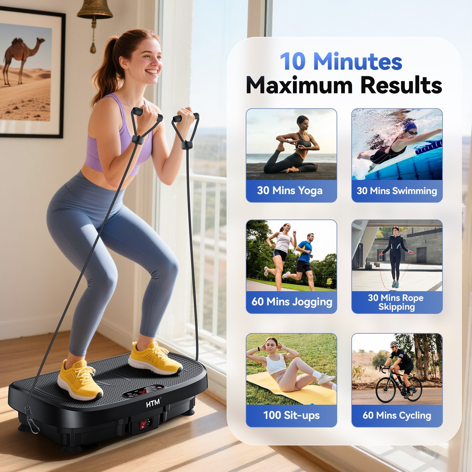Vibration Plate Exercise Machine Power Vibrating Plate For Lymphatic Drainage