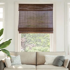 CHICOLOGY Bamboo Roman Shades - Light Filtering Blinds, 39"W x 64"H, Buffalo Bro