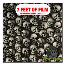 Hydrographic film Green Eyed Mini Skulls hydro dipping 7' x 20" hydro dip