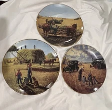 Set Of 3 Danbury Mint “Farming The Heartland” Collectors’ Plates 8” Ceramic 