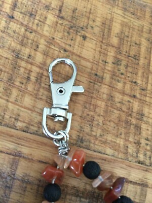 Charme Auto / Porte-clés En Quartz Bleu - Pierre Cagée, Diffuseur D'huiles - Fait Main - Neuf