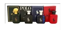 Polo by Ralph Lauren 4pc Set  0.5 oz Polo Red + Blue + Black + Green New