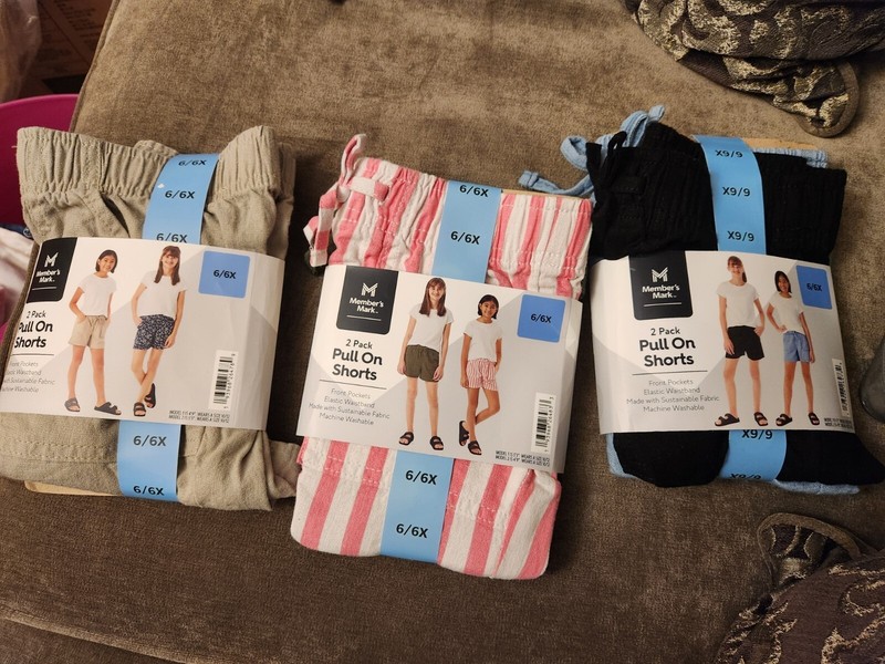 Lots of 3 NWT Girls 2-Pack Pull on shorts, Sz. 6/6X