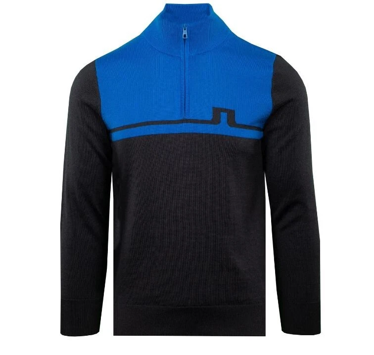 j.lindeberg theo zipped golf sweater egyptian blue uk size xl