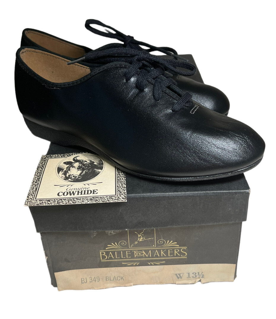 NEW BALLET MAKERS Shoes Dance Childrens Leather Black BJ 349