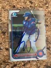 Yohendrick Pinango Signed 2022 Bowman Prospects Chrome Chicago Cubs BCP-95 Auto