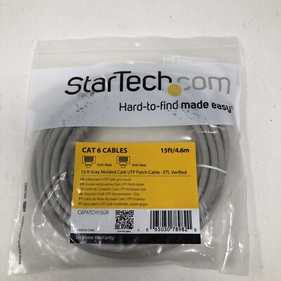 StarTech.com Cat6 Cables 15ft RJ45 Male To RJ45 Male 