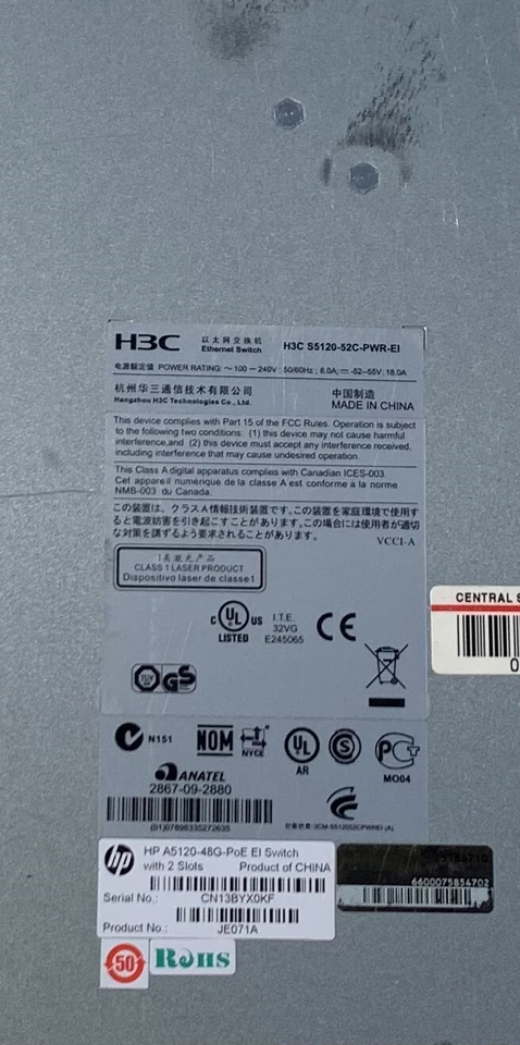 H3C S5120-52P-SI 48-Port Gigabit Managed Switch with 4 SFP Ports - Layer 2 - Image 4 of 4