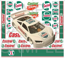 Castrol 1:64 WATER-SLIDE DECALS FOR HOT WHEELS, MATCHBOX, SLOT CAR: