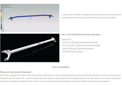For Volvo C30 2006-2013/ S40 FACELIFT 2007–2012 Front Strut Bar Ultra Racing - Foto 3 di 5