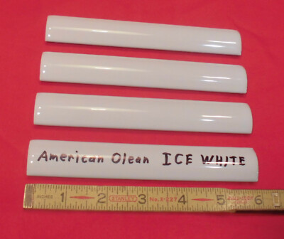 4 pcs. *ICE WHITE*  Glossy Ceramic Quarter Round Tiles  1'' X 6''  Corner Tiles  