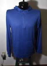 LAYER 8 Blue Stretch Long Sleeve 1/2 Zip Compression Hoodie Size L