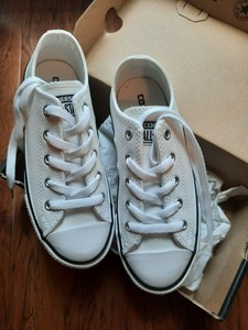 kids white leather converse