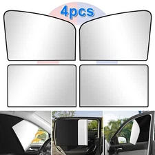 4pcs Car Magnetic Side Front & Rear Window Sun Shade Curtains Cover UV Shield