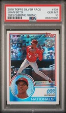 2018 TOPPS SILVER PACK 1983 CHROME PROMO #134 JUAN SOTO PSA 10