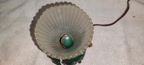 vintage art deco glass night lamp light 3 metal elephants houze le smith - Picture 5 of 7