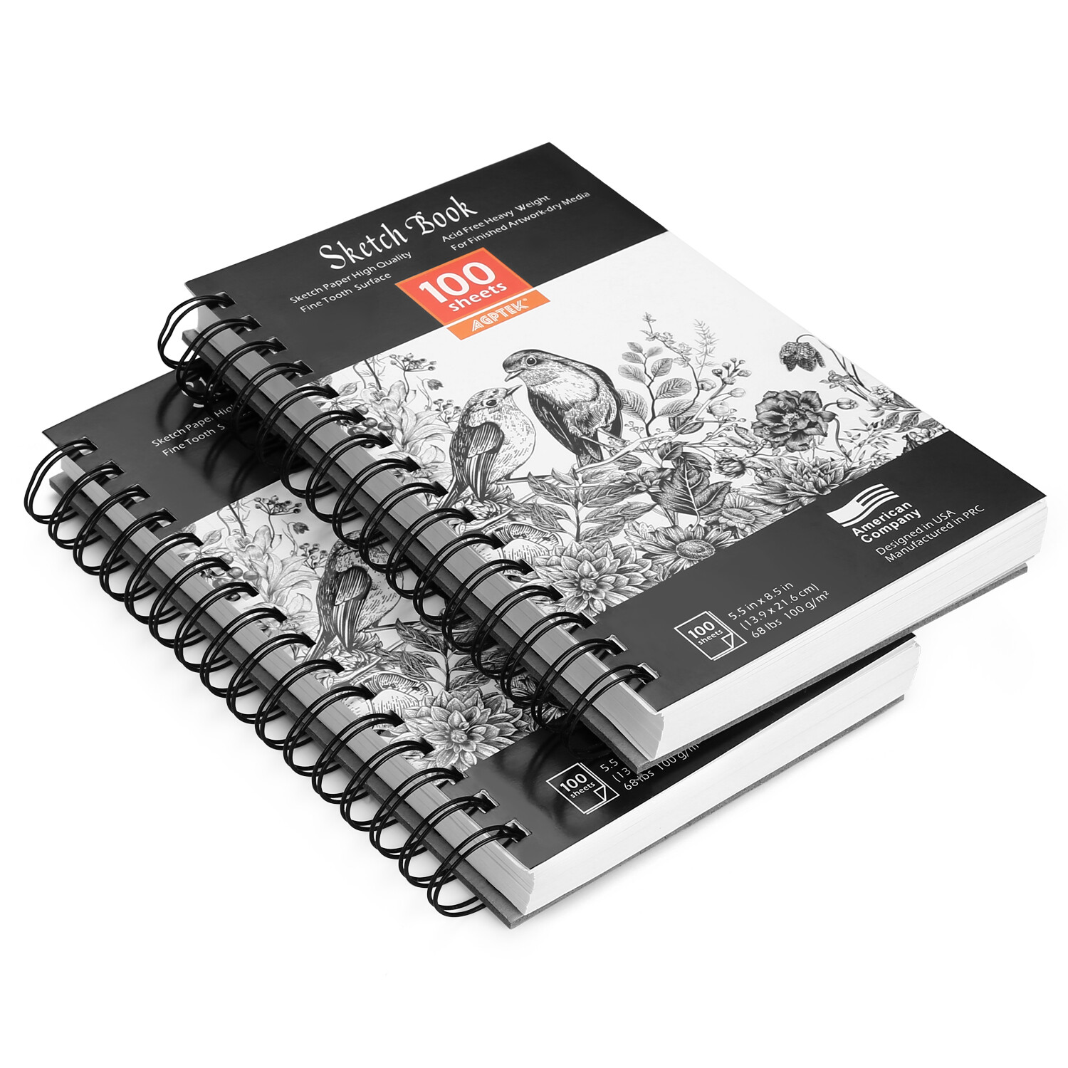 4Pack Sketch Book A5 Spiral Sketch Pads Drawing Acrylic Paint Art