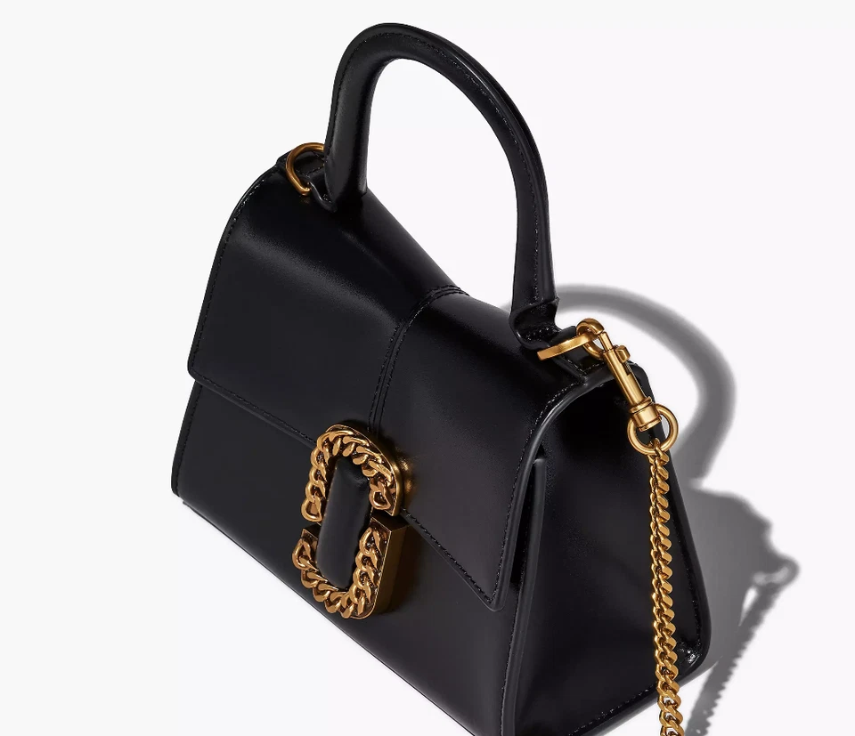 BOLSO DE HOMBRO MARC JACOBS 2P3HSC004H01 NEGRO CON HERRAJES DORADOS MINI ASA PARA MUJER Foto 3 de 4