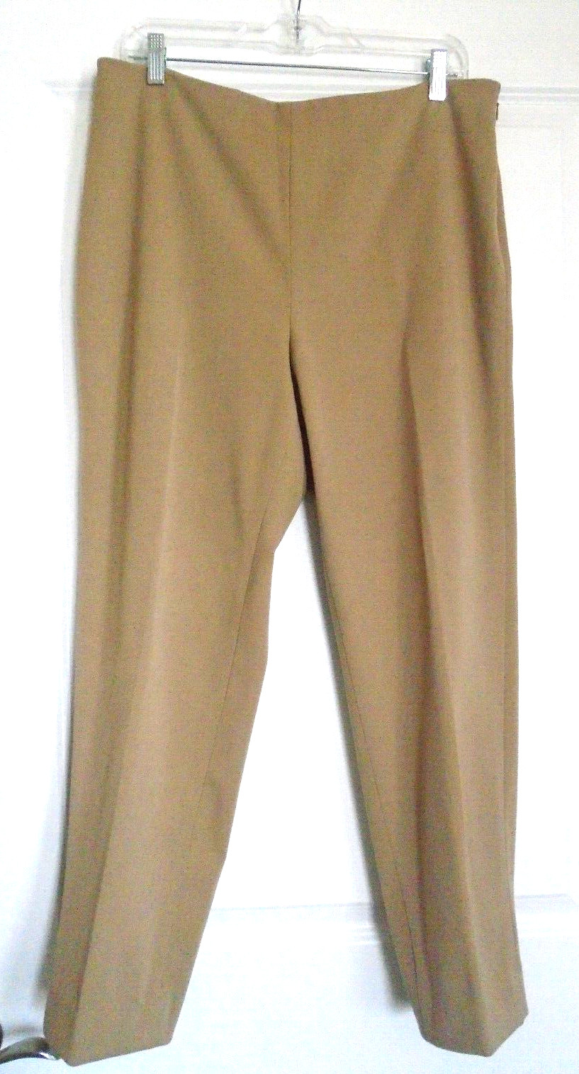 Talbots Light Brown Polyester Rayon Blend Long Pa… - image 1