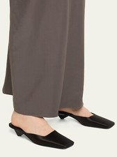 Prada Satin Square Toe Ballerina Mules Black ...