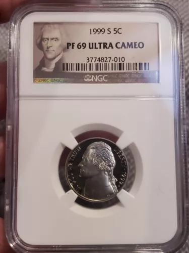1999 S JEFFERSON NICKEL 5C NGC PF 69 ULTRA CAMEO 