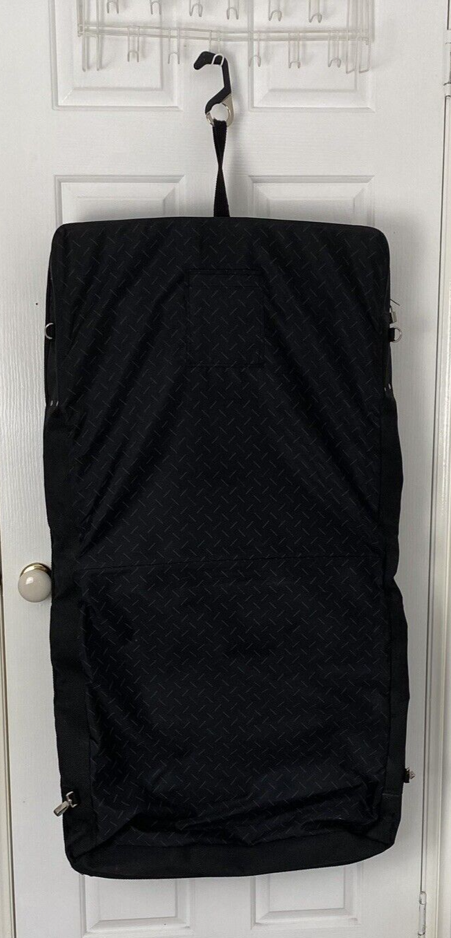 Samsonite Garment Bag Suit Carrier Black Fabric Large Fold Over Hanging