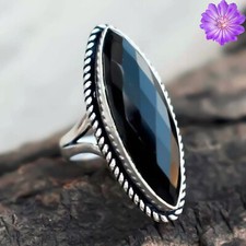 black Onyx Gemstone 925 Sterling Silver Ring Handmade Jewelry Ring For her