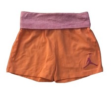 NIKE AIR JORDAN JUMPMAN ATHLETIC SHORTS Orange PINK FOLD OVER Girls Youth M 35