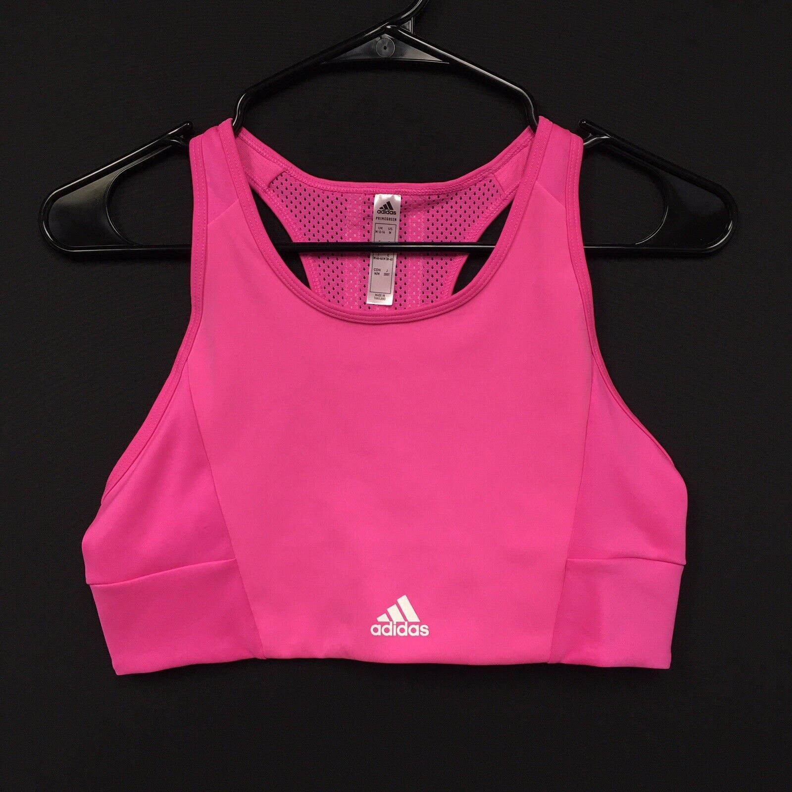 Спортивный бюстгальтер Adidas Designed To Move (женский размер M), розовый топ Aeroready в 3 полоски